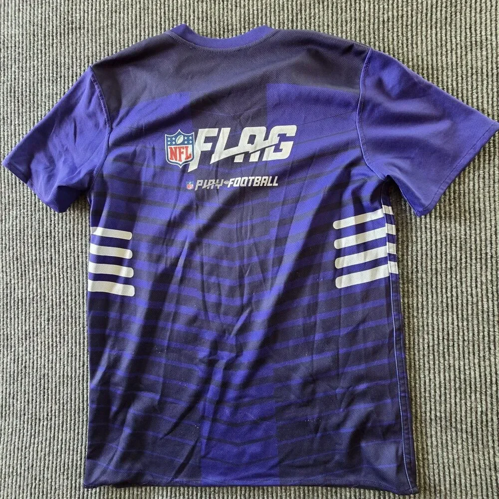 Baltimore Ravens NFL Flag Football Jersey Purple Black Striped Youth XL